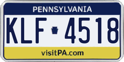 PA license plate KLF4518