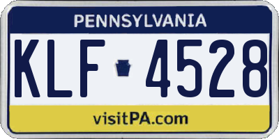 PA license plate KLF4528