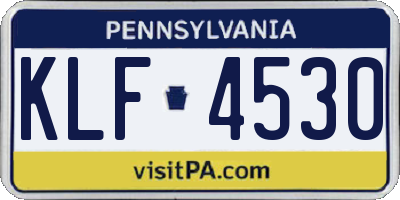 PA license plate KLF4530