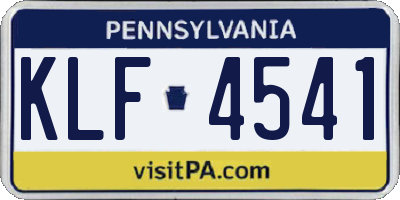 PA license plate KLF4541