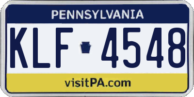 PA license plate KLF4548