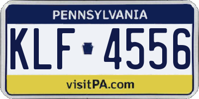 PA license plate KLF4556