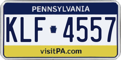 PA license plate KLF4557
