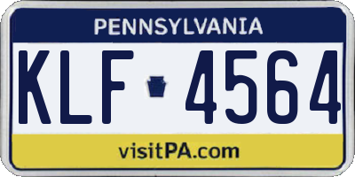PA license plate KLF4564