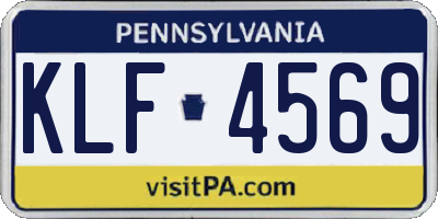 PA license plate KLF4569