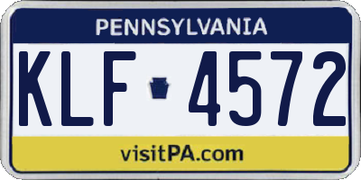 PA license plate KLF4572