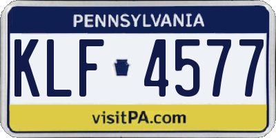 PA license plate KLF4577