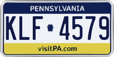 PA license plate KLF4579