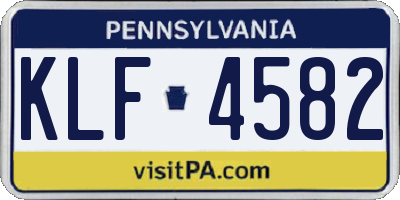 PA license plate KLF4582