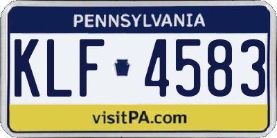 PA license plate KLF4583
