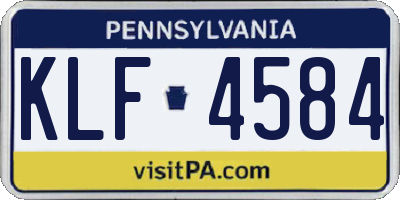 PA license plate KLF4584