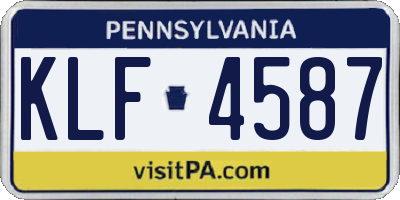 PA license plate KLF4587
