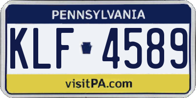 PA license plate KLF4589