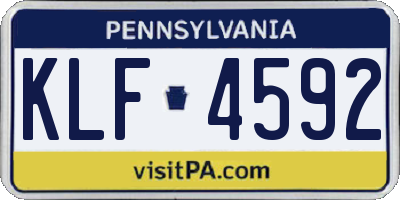 PA license plate KLF4592