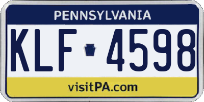 PA license plate KLF4598