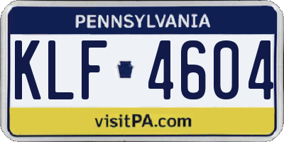 PA license plate KLF4604