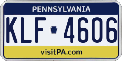 PA license plate KLF4606