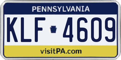 PA license plate KLF4609