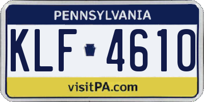 PA license plate KLF4610
