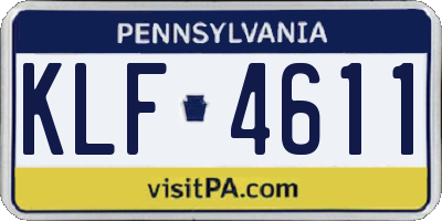 PA license plate KLF4611