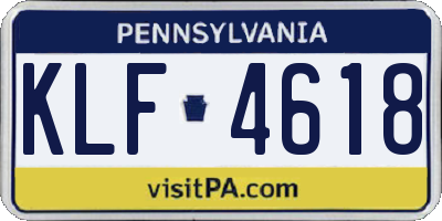 PA license plate KLF4618
