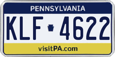 PA license plate KLF4622