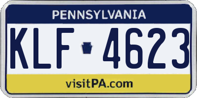 PA license plate KLF4623