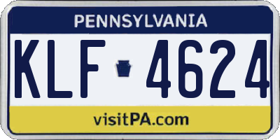 PA license plate KLF4624