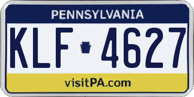 PA license plate KLF4627