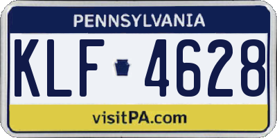PA license plate KLF4628