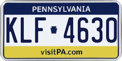 PA license plate KLF4630