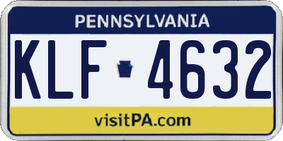 PA license plate KLF4632