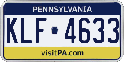 PA license plate KLF4633