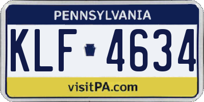 PA license plate KLF4634