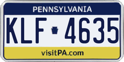 PA license plate KLF4635