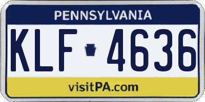PA license plate KLF4636