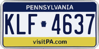 PA license plate KLF4637