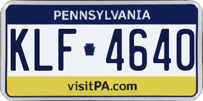 PA license plate KLF4640