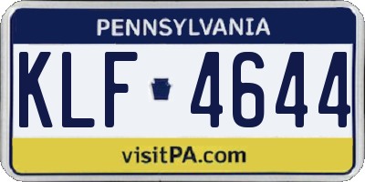 PA license plate KLF4644