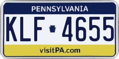 PA license plate KLF4655