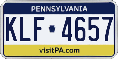 PA license plate KLF4657