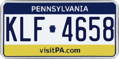 PA license plate KLF4658