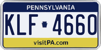 PA license plate KLF4660