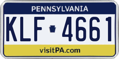 PA license plate KLF4661