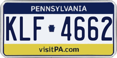 PA license plate KLF4662