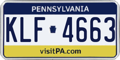 PA license plate KLF4663