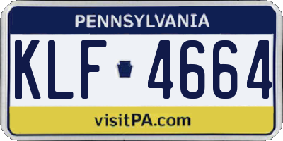 PA license plate KLF4664