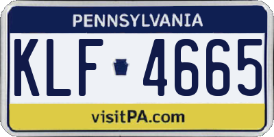 PA license plate KLF4665