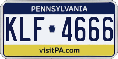 PA license plate KLF4666