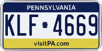 PA license plate KLF4669